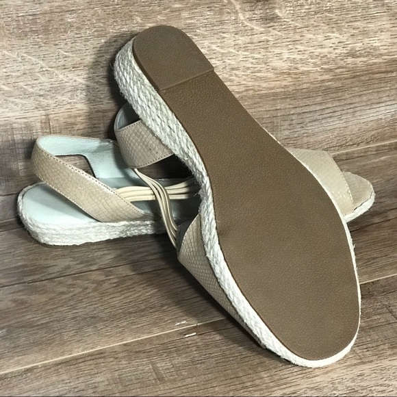 David Tate June Slingback Sandal Womens 9 WW Metallic Matte Gold Espadrille - Picture 15 of 15